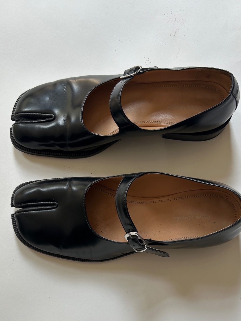 Maison Martin Margiela Tabi Mary Jane Black Leather Flats EU 40 - Picture 2 of 4